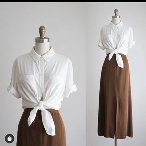 Ro & De Blouse Button Down Top - White